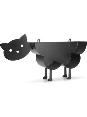 HaiTun Kara Kedi Tuvalet Kağıdı Tutucu Dikey Banyo Demir Depolama Ayakta El Sanatları Süsler Mutfak Kağıt Rulo Tutucu | Islak Havlu Dağıtıcı Parçaları (Yurt Dışından)