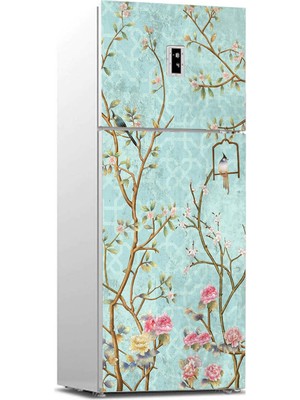 Sticker Art Buzdolabı Sticker Kaplama Dolap Kaplama Etiketi Küçük Çiçekler Ağaç