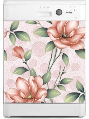 Sticker Art Bulaşık Makinesi Sticker Kaplama Beyaz Eşya Kaplama Çiçek Duvar Dekor