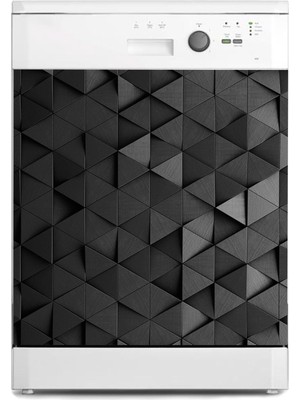 Sticker Art Bulaşık Makinesi Sticker Kaplama Beyaz Eşya Kaplama Siyah Üçgen