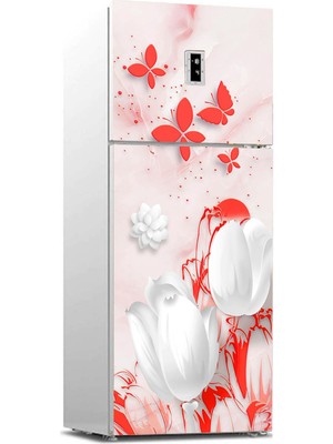 Sticker Art Buzdolabı Sticker Kaplama Dolap Kaplama Etiketi Çiçek Mermer