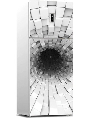 Sticker Art Buzdolabı Sticker Kaplama Dolap Kaplama Etiketi Soyut Tünel