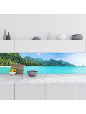 Sticker Art Mutfak Tezgah Arası Folyo Fayans Kaplama Folyosu Tayland Ada 60X400 cm