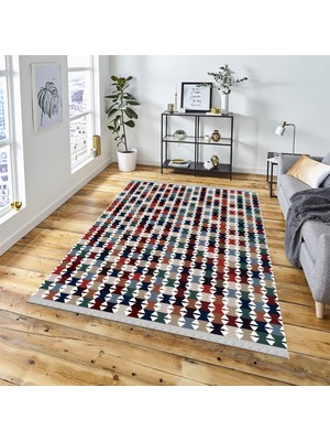 Decoser Halı Dekoratif Kilim Makinada Yıkanabilir Dijital Baskılı Modern  Kaymaz Tabanlı Salon Koridor Mutfak Halısı NOVA-4011