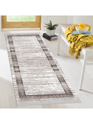 Decoser Halı Dekoratif Kilim Makinada Yıkanabilir Dijital Baskılı Modern Desenli Kaymaz Tabanlı Salon Koridor Mutfak Halısı NOVA-6042