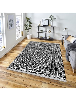 Decoser Halı Dekoratif Kilim Makinada Yıkanabilir Dijital Baskılı Modern Desenli Kaymaz Tabanlı Salon Koridor Mutfak Halısı NOVA-6059