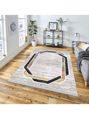 Decoser Halı Dekoratif Kilim Makinada Yıkanabilir Dijital Baskılı Modern Desenli Kaymaz Tabanlı Salon Koridor Mutfak Halısı NOVA-6040