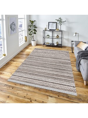 Decoser Halı Dekoratif Kilim Makinada Yıkanabilir Dijital Baskılı Etnik Desenli Kaymaz Tabanlı Salon Koridor Mutfak Halısı NOVA-6076