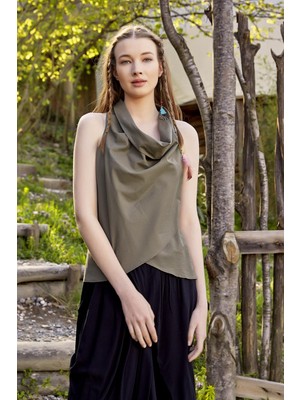 Bohem Tarz Degaje Yaka Otantik Bluz