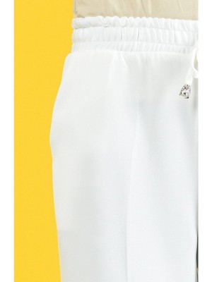 Öz Moda Kadın Beyaz Lastikli Havuç Pantolon