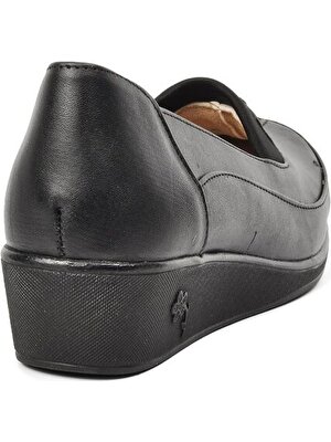 Pabucmarketi Siyah Comfort Içi Deri Kadın Günlük Ayakkabı