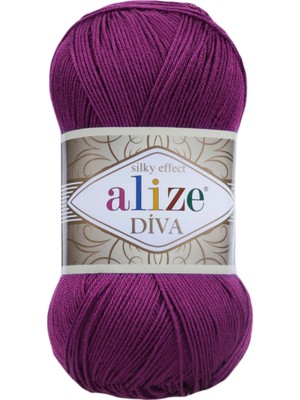 Alize Diva Merserize El Örgü Ipi Renk KODU:297-MÜRDÜM
