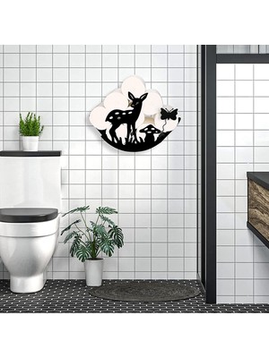 Decorelax Geyik Temalı Metal WC Tuvalet Kağıtlığı