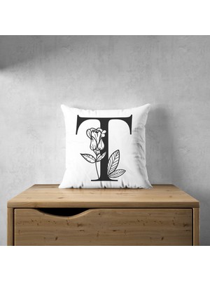 Ladies Home T Harfi Tek Taraflı Dijital Baskılı Dekoratif Kırlent Kılıfı