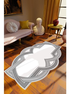 10 Post Online Salon Halısı Klasik Modern Gri Kaydırmaz Kesme Yıkanabilir Ince Halı Tüysüz Kilim