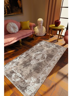 10 Post Online Klasik Eskitme Vizon Dijital Baskı Halı Kaydırmaz Ince Yıkanabilir