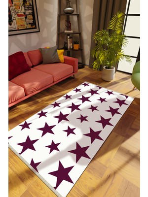 Modern Beyaz Dijital Baskı Halı Kaydırmaz Ince Yıkanabilir