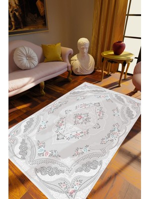 10 Post Online Klasik Gri Kaydırmaz Kesme Yıkanabilir Ince Halı