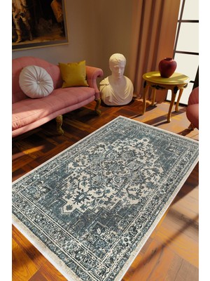 10 Post Online Klasik Eskitme Gri Anstrasit Bej Kaydırmaz Kesme Yıkanabilir Ince Halı