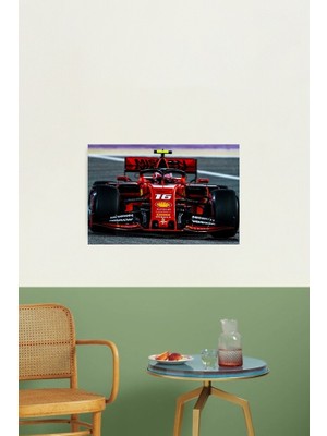 Tarzz Charles Leclerc 2019 Bahreyn Grand Prix'sinde Tablo Ahşap Poster Dekoratif