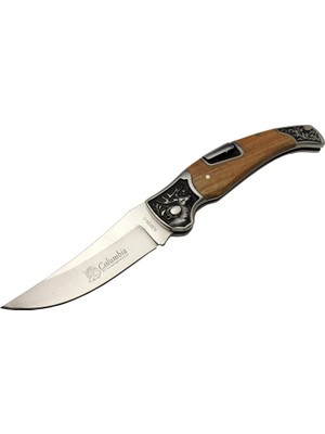 Columbia A3209C Açık Kahverengi Kamp 22,5cm- Manuel, Geyik Işlemeli, Kemerlikli,ahşap Sap