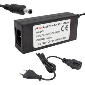 Powermaster 16 Volt 3 Amper Plastik Kasa Masaüstü Santral Adaptörü 5.5*2.5 Uçlu