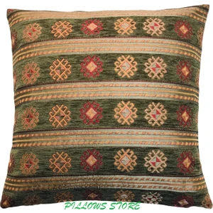 Pillows Store Şerit Desenli Koyu Yeşil Kırlent Kılıfı  45CM*45CM