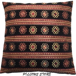 Pillows Store Şerit Desenli Siyah Kırlent Kılıfı  45CM*45CM