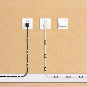 Kablo Tutucu Yapışkanlı Mini 20LI Kanal USB Şarj Veri Kablosu Tutucu Yapışkanlı Kordon Siyah