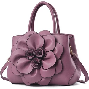 Yeni Kadın Çanta Pu Deri Büyük Kapasiteli Omuz Çantası Moda Klasik Rahat Messenger Çanta (Mor) (Yurt Dışından)