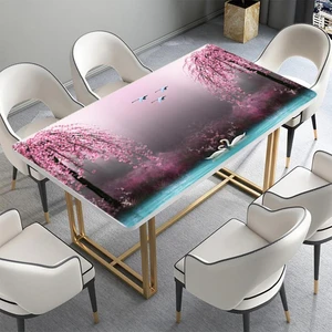 Sticker Art Masa Kaplama Folyosu Mobilya Masa Kaplama Folyoları 3D Kuğu Pembe Ağaç