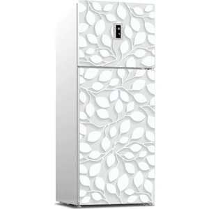Sticker Art Buzdolabı Sticker Kaplama Dolap Kaplama Etiketi Beyaz Yapraklar