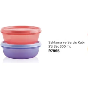 Tupperware saklama ve Servis Saklama Kabı 2 Li Set 300 ml Esc