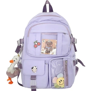 Kız Öğrenci Şeffaf Sırt Çantası Kore Lisesi Öğrenci Okul Çantası (Mor) (Yurt Dışından)