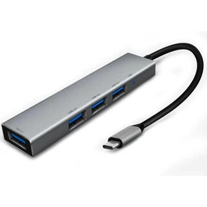 Usb-C Tipi C USB 3.0 4 Bağlantı Noktası Hub Adaptörü Usb-C Alüminyum Slim Thunderbolt Macbook Pro Için USB Dönüştürücü(Yurt Dışından)