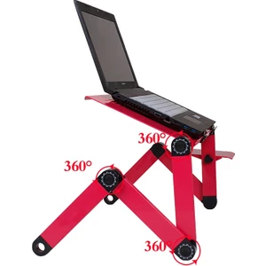 Yatak Için Ayarlanabilir Laptop Masası Taşınabilir Lap Danışma Katlanabilir Standı Fare Pad ile Çok Fonksiyonlu Dizüstü Tutucu Kanepe Ofis | Dizüstü Masa (Pembe)