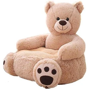 Sevimli Karikatür Şekli Çocuk Kanepe Sandalye Yumuşak Peluş Toddler Koltuk Toddler Mobilya Oturma Odası Yatak Odası (Haki)