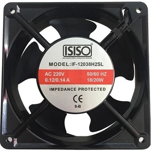 ISISO12X12 cm 220V Ac Kare Metal Kasa Soğutucu Fan, 120X120X38 mm Kuluçka Makinesi Fan