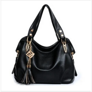 100% Hakiki Lüks Çanta Tote Deri Hobo Omuz Çantası Messenger Çanta ((Siyah))