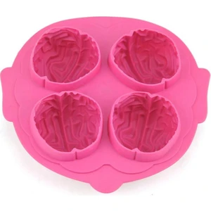 Silikon Beyin Şeklinde Buz Küp Dondurucu Kalıp - Pembe (Yurt Dışından)