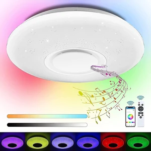 Lambalar Akıllı LED Tavan Işık 32 W 40.5 cm Tavan Lambası Bluetooth Hoparlör Rgb Renk Sıcaklığı