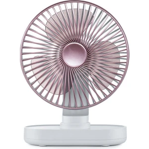 D77 Masaüstü Otomatik Sarılma Hhead Fan Sessiz Taşınabilir Ev Ofis Yurt USB Fan (Gül Pembe) (Yurt Dışından)
