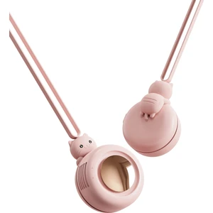 MF021 Tatlı Kedi Yapraksız Taşınabilir Asma Boyun Fanı (Pembe) (Yurt Dışından)