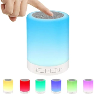 Gece Lambası ile Bluetooth Hoparlör, LED Renk Değiştirme Rgb Lambası (Beyaz) (Yurt Dışından)