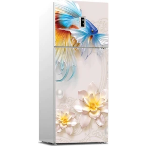 Sticker Art Buzdolabı Sticker Kaplama Dolap Kaplama Etiketi 3D Balık