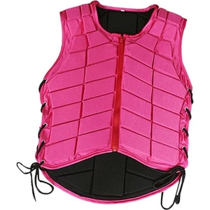 Binicilik Yelek Fermuar Emniyet Şok Emme Yelek Vücut Koruyucu Yelek Çocuklar-M Pembe (Yurt Dışından)