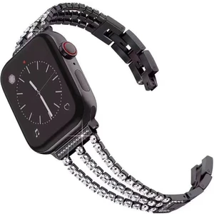 Apple Watch Uyumlu 4 5 6 7 41MM 40MM 38MM Triple Diamond Band Kordon