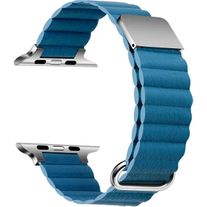 Apple Watch Uyumlu 4 5 6 7 41MM 40MM 38MM Manyetik Lüks Deri Loop Kordon