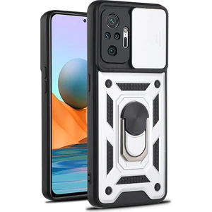 Xiaomi Redmi Note 10 Pro Kılıf Lens Sürgülü Yüzüklü Tank Silikon Pars