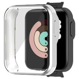 Xiaomi Redmi Watch 2 Lite Gl Önü Kapalı Tasarım Yumuşak Silikon Kılıf - Gümüş